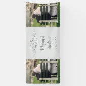 Two Photo Custom Script 25th Wedding Anniversary 横断幕 (縦)