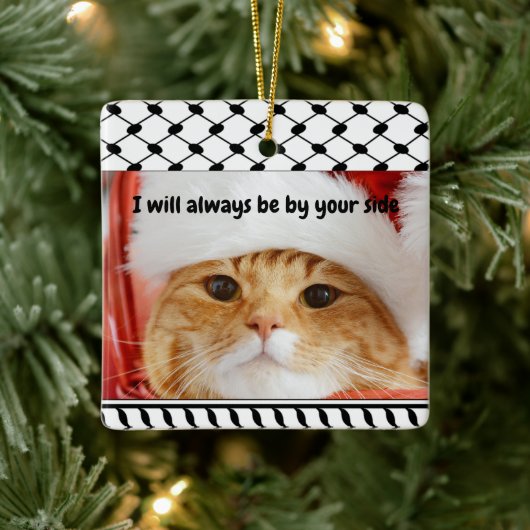 Two Photo Custom Text Keffiyeh Free Palestine セラミックオーナメント (ツリー)