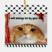Two Photo Custom Text Keffiyeh Free Palestine セラミックオーナメント (正面)