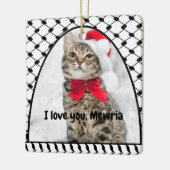 Two Photo Custom Text Keffiyeh Free Palestine セラミックオーナメント (左)
