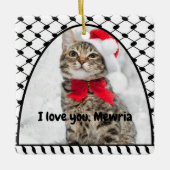Two Photo Custom Text Keffiyeh Free Palestine セラミックオーナメント (正面)