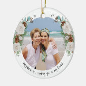 Two Photo Happiness is You FriendバラとPine セラミックオーナメント (左)