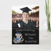 Two Photo Koala Graduation Card カード (正面)