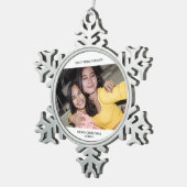 Two Photo Minimalist Best Friend スノーフレークピューターオーナメント (右)