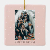 Two Photo Minimalist Snowfall School College セラミックオーナメント (裏面)