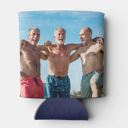 Two Photo Navy Blue 缶クーラー (裏面)