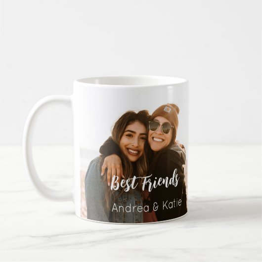 Two Photo Personalized Name コーヒーマグカップ (左)