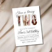 Two Photo Second Birthday Invitation 招待状