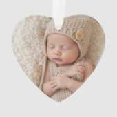 Two Photos Minimalist Baby First Christmas オーナメント (裏面)