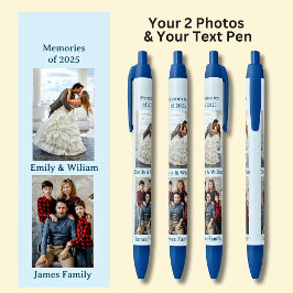 TWO Photos, Name Date, your Blue文字，青 黒ボールペン