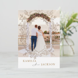 Two-Piece Modern Minimalist Folded Wedding  招待状