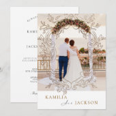 Two-Piece Modern Minimalist Folded Wedding 招待状 (正面/裏面)