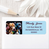 Two Pit Bull Terriers portrait ラベル (インサイチュ)