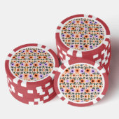Two poker chips are shown each featuring a floral ポーカーチップ (積み重ね)