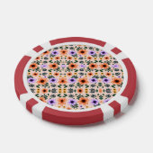 Two poker chips are shown each featuring a floral ポーカーチップ (シングル)
