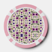 Two poker chips with pink borders and intricate  ポーカーチップ (裏面)