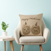 Two Pumpkins Happy Halloween クッション (椅子)