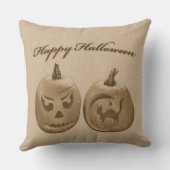 Two Pumpkins Happy Halloween クッション (裏面)
