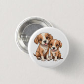 TWO PUPPIES button 缶バッジ (正面&裏面)