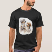 Two puppies in watercolour style tシャツ (正面)