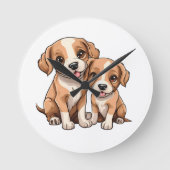 TWO PUPPIES Round Clock ラウンド壁時計 (正面)