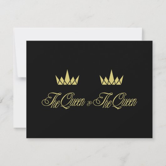 Two Queen Royal Crowns for Lesbian Wedding ノートカード (正面)