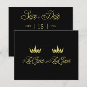 Two Queen Royal Crowns for Lesbian Wedding ノートカード (正面/裏面)