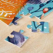 Two Raccoons Hugging in Winter ジグソーパズル (側面)