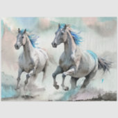 Two Racing Wild Horses Watercolour 薄葉紙 (正面)
