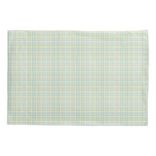 Two rectangular placemats with a pastel plaid  枕カバー (裏面)