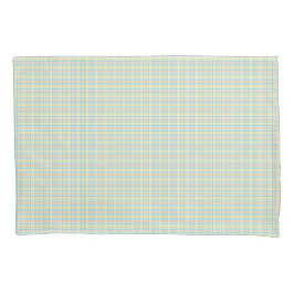 Two rectangular placemats with a pastel plaid  枕カバー