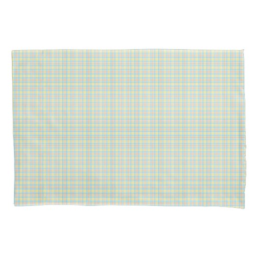 Two rectangular placemats with a pastel plaid  枕カバー (正面)