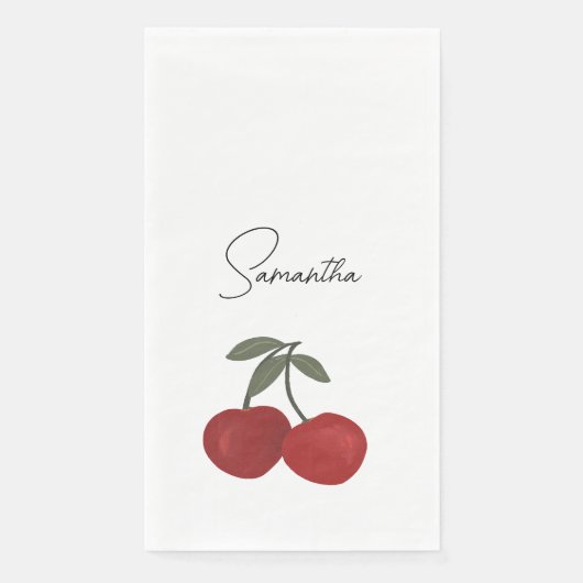 Two Red Cherries Illustration | Cute Fruit Art  (正面)