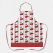 Two Red Cherries Illustration | Cute Fruit Art  エプロン (正面)
