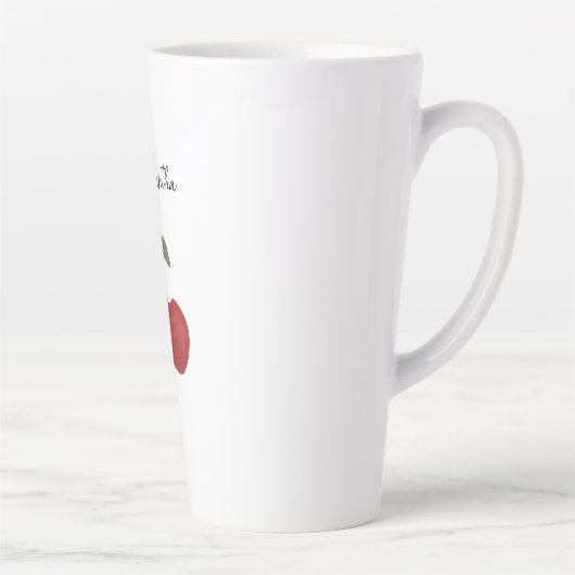 Two Red Cherries Illustration | Cute Fruit Art  カフェラテマグ (右)