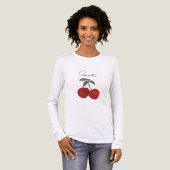 Two Red Cherries Illustration | Cute Fruit Art  トライブレンドＴシャツ (正面全体)