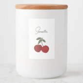 Two Red Cherries Illustration | Cute Fruit Art  フードラベル (正面)