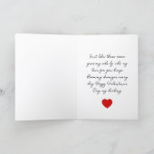 Two red roses for Valentine’s Day カード (内部)