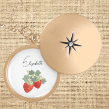 Two Red Strawberries with Leaves & Flowers | Fruit