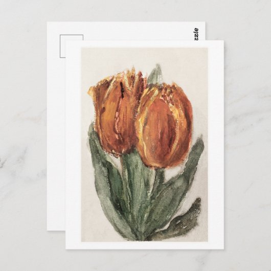 Two Red Tullips by Sientje Mesdag-van Houten ポストカード (正面/裏面)