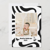 Two Rex Ready dinosaur, girl Second Birthday Party 招待状 (裏面)