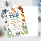 Two Rex Ready Two Party, Boy Second Birthday Party 招待状