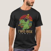 Two Rex Shirt Dinosaur T-Rex Boy 2nd Birthday 2 Ye Tシャツ (正面)