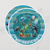 Two-riffic Day Round Birthday Invites (正面/裏面)