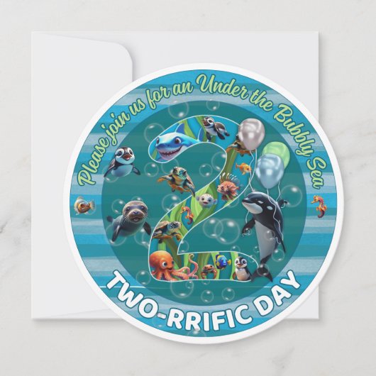 Two-riffic Day Round Birthday Invites (正面)