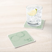 Two Rings Minimalist Wedding Paper Coaster スクエアペーパーコースター (インサイチュ)