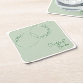 Two Rings Minimalist Wedding Paper Coaster スクエアペーパーコースター (アングル)