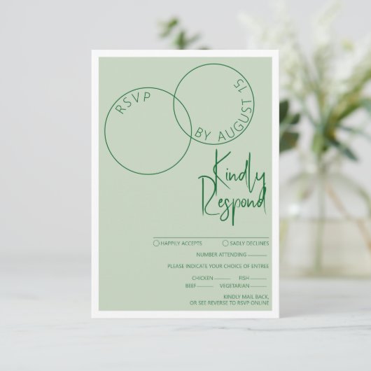 Two Rings Response Card 出欠カード (スタンド正面)