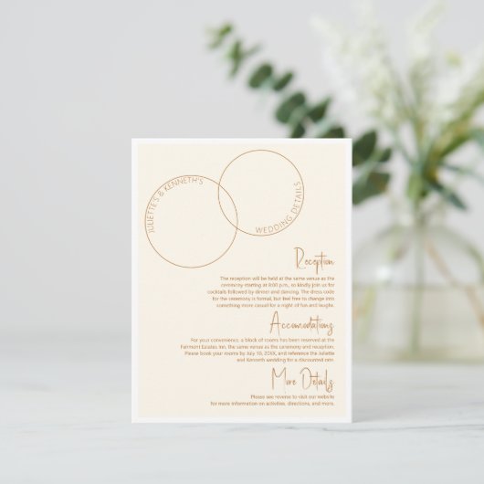 Two Rings Wedding Details Card 招待状 (スタンド正面)