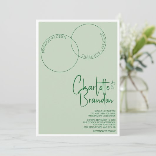 Two Rings Wedding Invitation 招待状 (スタンド正面)